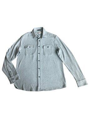 Faherty Legend Shirt Button-Down Grey Brushed Recycled-Flannel Long Sleeve Large